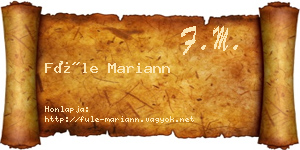 Füle Mariann névjegykártya