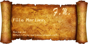 Füle Mariann névjegykártya